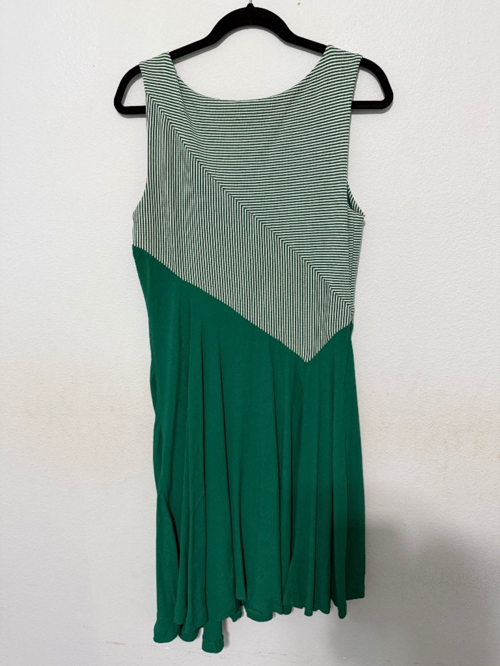 Maeve Cameron Green Sleeveless Swing Dress - Anthropologie Striped Dress L